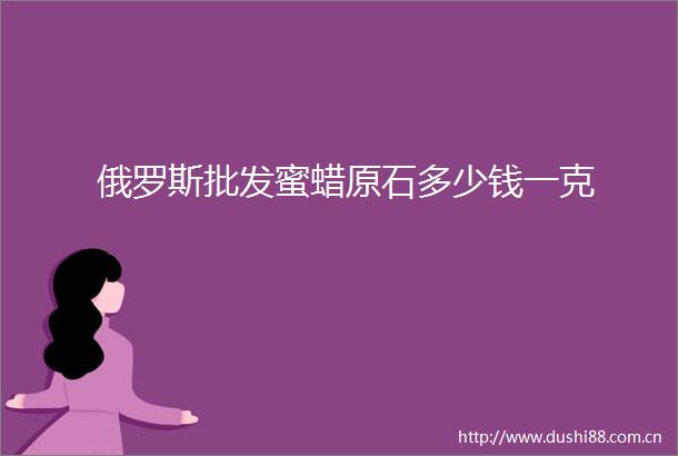 俄罗斯批发蜜蜡原石多少钱一克