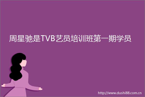 周星驰是TVB艺员培训班第一期学员