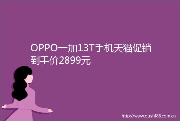 OPPO一加13T手机天猫促销到手价2899元