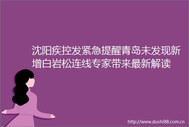沈阳疾控发紧急提醒青岛未发现新增白岩松连线专家带来最新解读