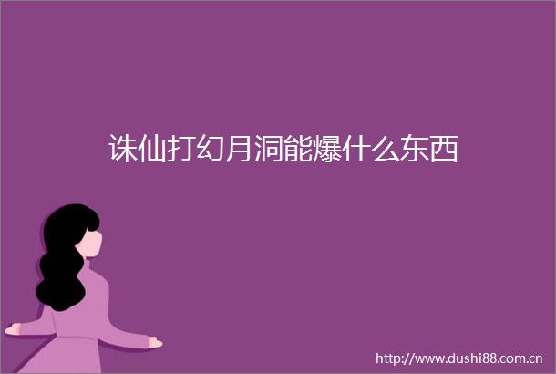 诛仙打幻月洞能爆什么东西