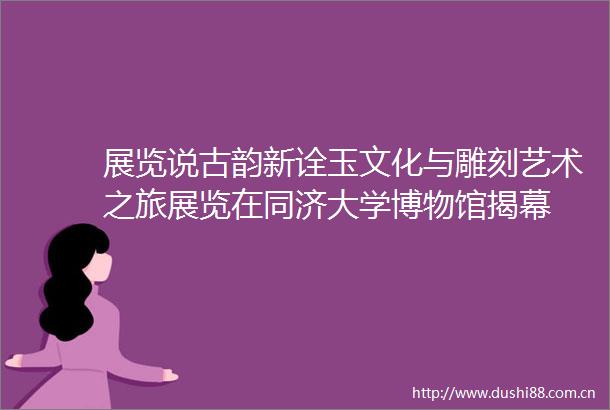 展览说古韵新诠玉文化与雕刻艺术之旅展览在同济大学博物馆揭幕