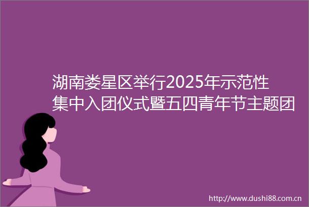 湖南娄星区举行2025年示范性集中入团仪式暨五四青年节主题团日活动