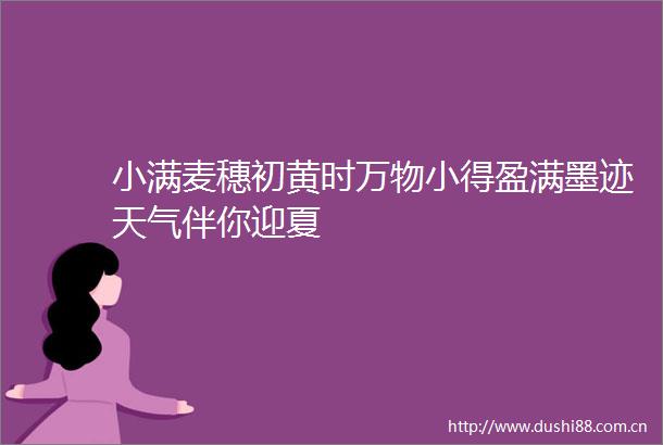 小满麦穗初黄时万物小得盈满墨迹天气伴你迎夏
