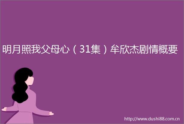 明月照我父母心（31集）牟欣杰剧情概要