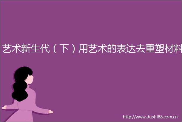 艺术新生代（下）用艺术的表达去重塑材料