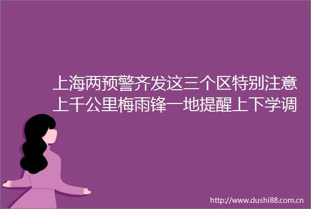 上海两预警齐发这三个区特别注意上千公里梅雨锋一地提醒上下学调整