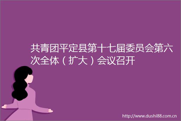 共青团平定县第十七届委员会第六次全体（扩大）会议召开