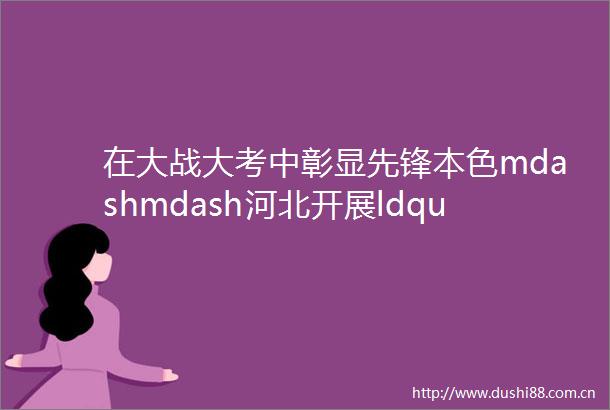 在大战大考中彰显先锋本色mdashmdash河北开展ldquo防汛救灾党旗红rdquo纪实