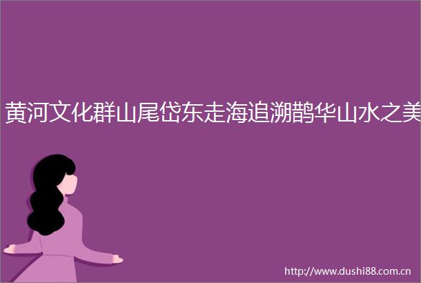 黄河文化群山尾岱东走海追溯鹊华山水之美
