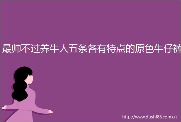 最帅不过养牛人五条各有特点的原色牛仔裤