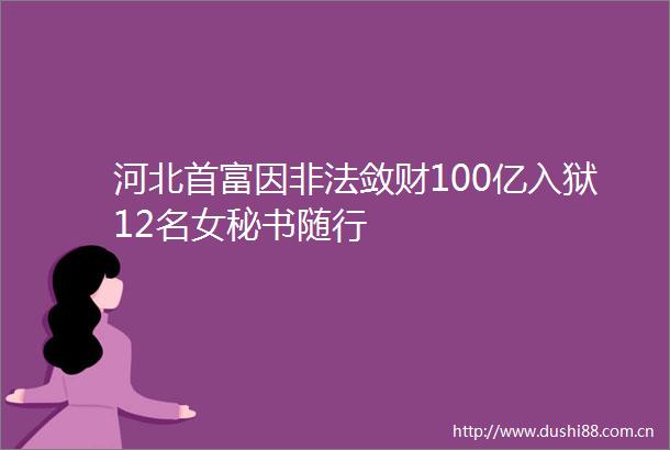 河北首富因敛财100亿入狱12名女秘书随行