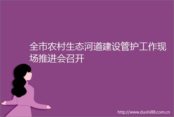全市农村生态河道建设管护工作现场推进会召开