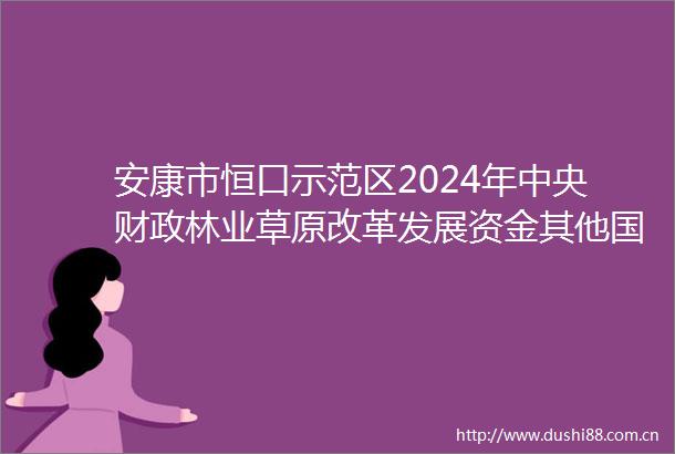 安康市恒口示范区2024年中央财政林业草原改革发展资金其他国土绿化项目设计编制服务采购公告