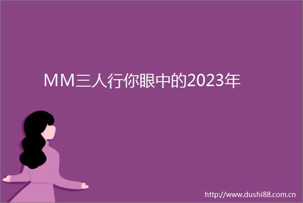 MM三人行你眼中的2023年