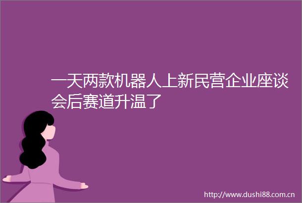 一天两款机器人上新民营企业座谈会后赛道升温了