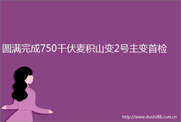 圆满完成750千伏麦积山变2号主变首检