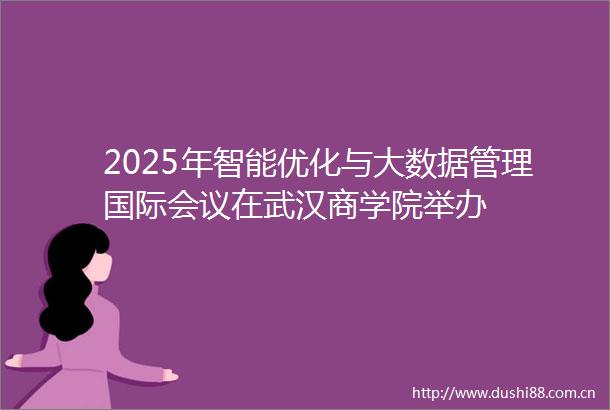 2025年智能优化与大数据管理国际会议在武汉商学院举办