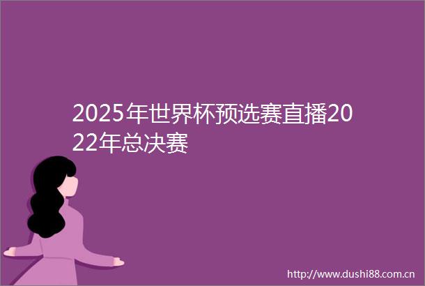 2025年世界杯预选赛直播2022年总决赛