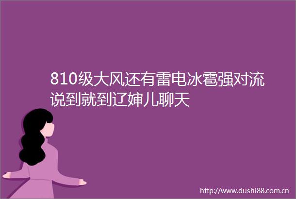 810级大风还有雷电冰雹强对流说到就到辽婶儿聊天