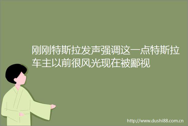 刚刚特斯拉发声强调这一点特斯拉车主以前很风光现在被鄙视