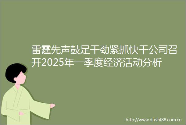 雷霆先声鼓足干劲紧抓快干公司召开2025年一季度经济活动分析会