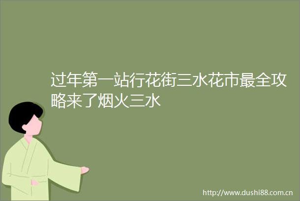 过年第一站行花街三水花市最全攻略来了烟火三水