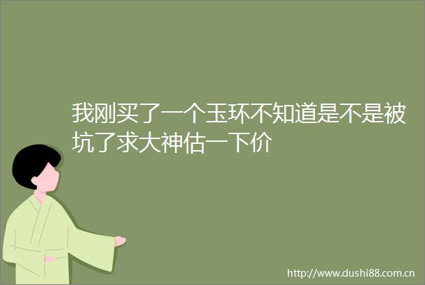我刚买了一个玉环不知道是不是被坑了求大神估一下价