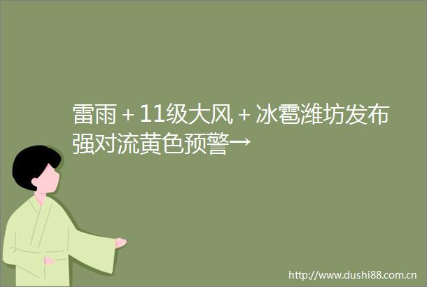 雷雨＋11级大风＋冰雹潍坊发布强对流黄色预警→