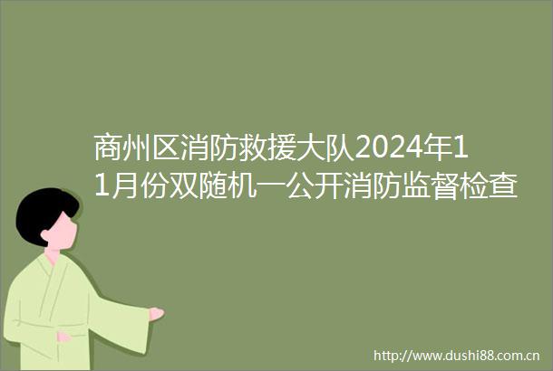 商州区消防救援大队2024年11月份双随机一公开消防监督检查结果公示