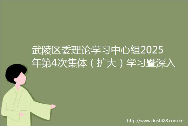 武陵区委理论学习中心组2025年第4次集体（扩大）学习暨深入贯彻中央八项规定精神学习教育读书班举行