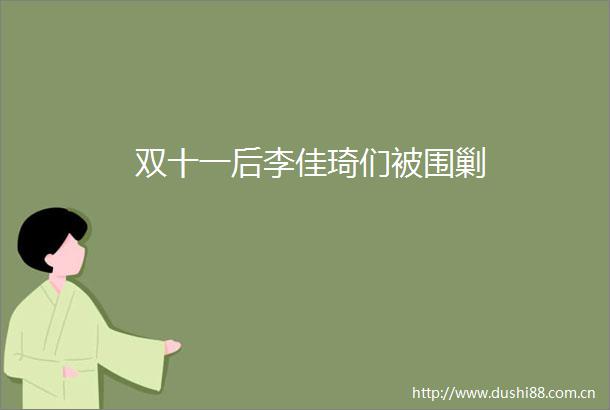 双十一后李佳琦们被围剿