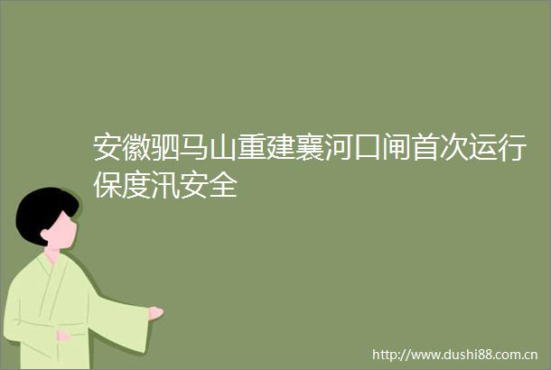 安徽驷马山重建襄河口闸首次运行保度汛安全