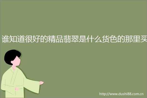 谁知道很好的精品翡翠是什么货色的那里买