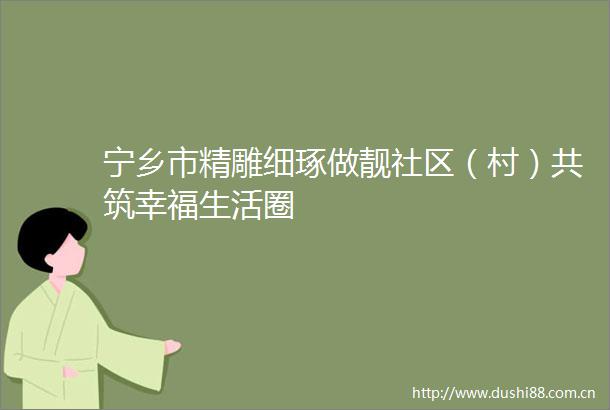 宁乡市精雕细琢做靓社区（村）共筑幸福生活圈