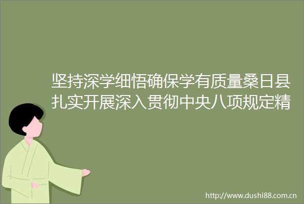 坚持深学细悟确保学有质量桑日县扎实开展深入贯彻中央八项规定精神学习教育