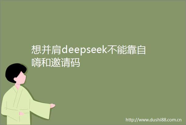 想并肩deepseek不能靠自嗨和邀请码