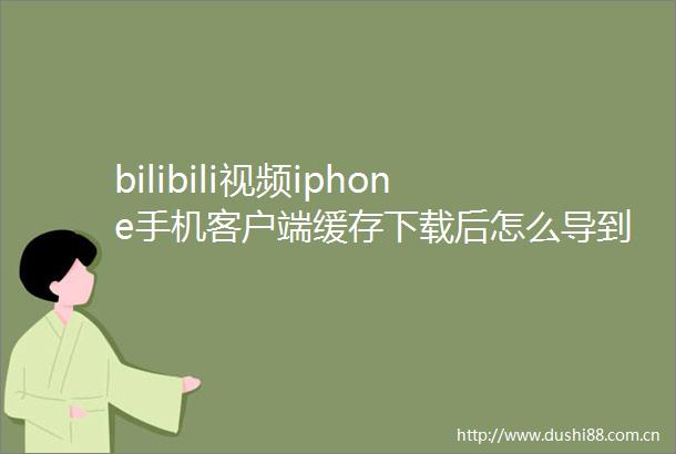 bilibili视频iphone手机客户端缓存下载后怎么导到电脑急