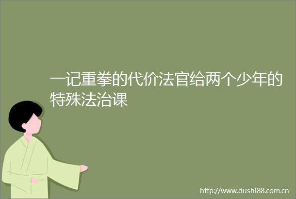 一记重拳的代价给两个少年的特殊法治课