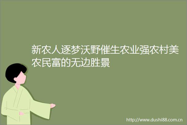 新农人逐梦沃野催生农业强农村美农民富的无边胜景