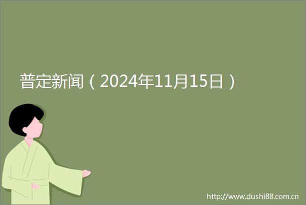 普定新闻（2024年11月15日）