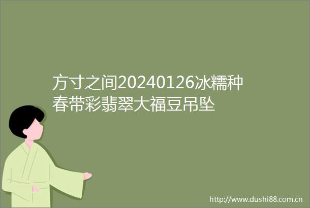 方寸之间20240126冰糯种春带彩翡翠大福豆吊坠