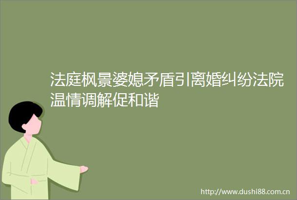 枫景婆媳矛盾引离婚温情调解促和谐