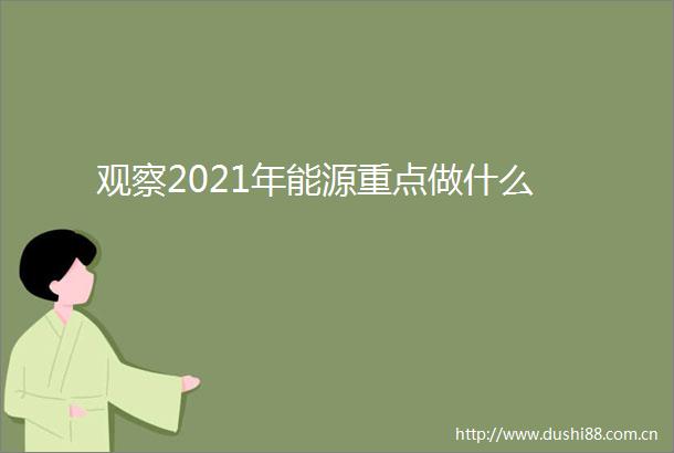 观察2021年能源重点做什么