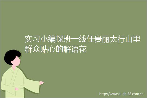 实习小编探班一线任贵丽太行山里群众贴心的解语花