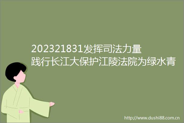 202321831发挥司法力量践行长江大保护江陵为绿水青山保驾护航