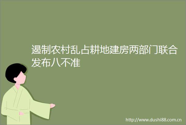 遏制农村乱占耕地建房两部门联合发布八不准