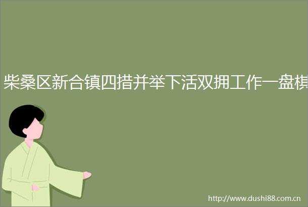 柴桑区新合镇四措并举下活双拥工作一盘棋