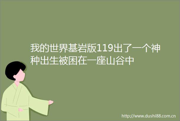 我的世界基岩版119出了一个神种出生被困在一座山谷中