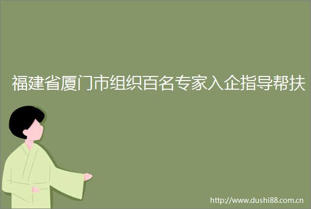 福建省厦门市组织百名专家入企指导帮扶